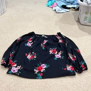 Black and flower Abercrombie blouse